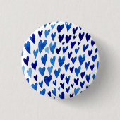 explosie van het hart van de Valentijnsdag - blauw Ronde Button 3,2 Cm (Voorkant)