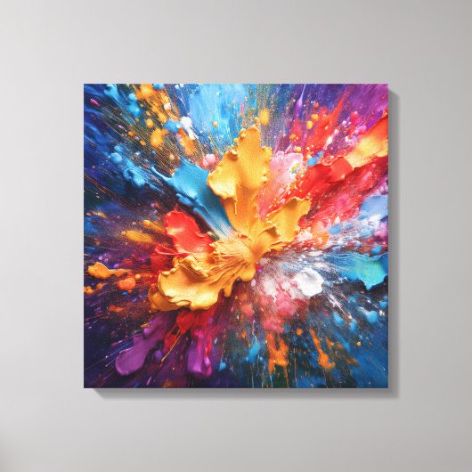 Explosie van kleuren: Abstract kunstmeesterwerk Canvas Afdruk (Voorkant)