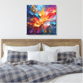 Explosie van kleuren: Abstract kunstmeesterwerk Canvas Afdruk (Insitu (Slaapkamer))