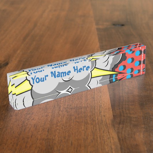 Explosie van kunststijl in pop naambordje (Zijkant)