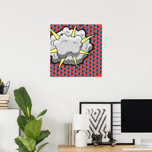 Explosie van kunststijl in pop poster (Thuiskantoor)