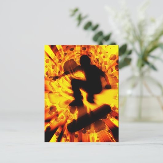 explosie van skateboard briefkaart (Staand voorkant)