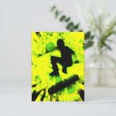 explosie van skateboard briefkaart (Staand voorkant)