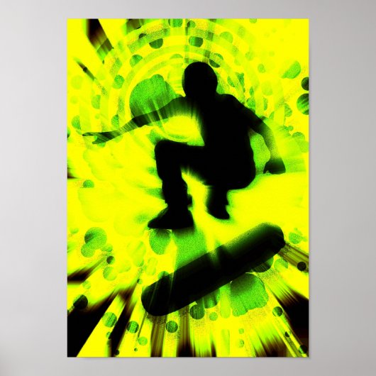 explosie van skateboard poster (Voorkant)