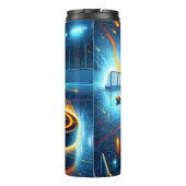 Explosie van vlammende hockeypuck thermosbeker (Achterkant)