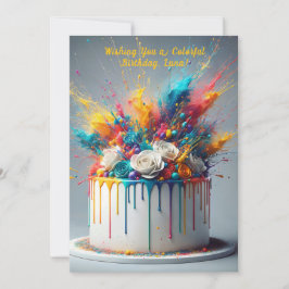 Explosie van vreugde - Happy Birthday Cake Kaart