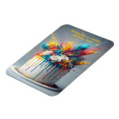 Explosie van vreugde - Happy Birthday Cake Magneet (Linkerzijde)