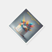 Explosie van vreugde - Happy Birthday Cake Servet (Hoek)