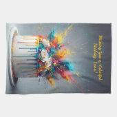 Explosie van vreugde - Happy Birthday Cake Theedoek (Horizontaal)