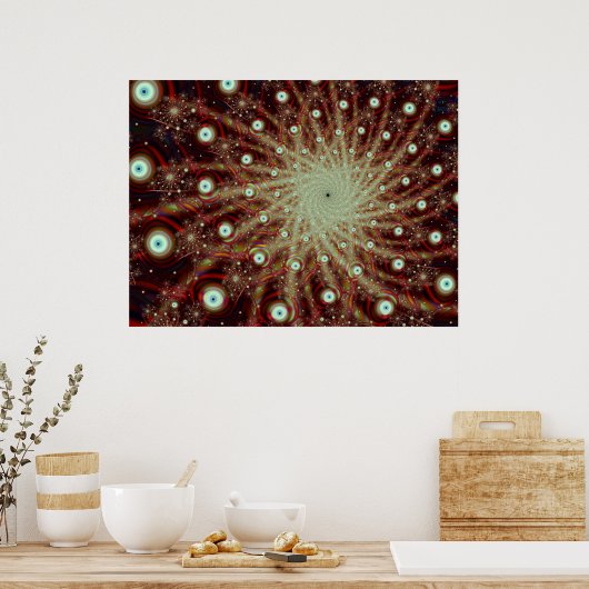 Explosiecool - Abstracte fijne fractale kunst Poster (Keuken)