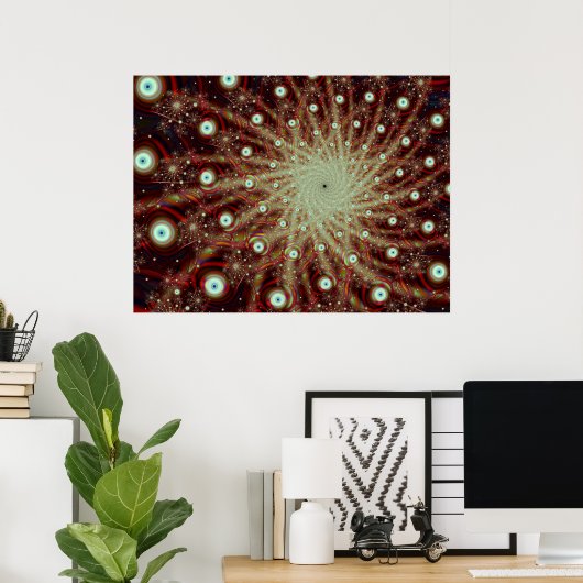 Explosiecool - Abstracte fijne fractale kunst Poster (Thuiskantoor)