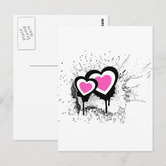 Explosief harten Emo Alternative Grunge Rock Punk Briefkaart (Voorkant / Achterkant)