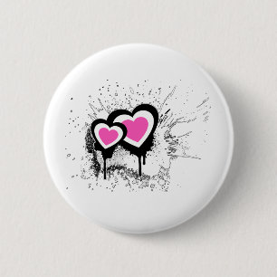 Explosief harten Emo Alternative Grunge Rock Punk Ronde Button 5,7 Cm