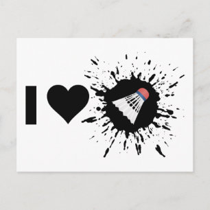 Explosief I Love Badminton Briefkaart