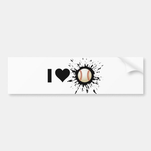 Explosief I Love Baseball Bumpersticker (Voorkant)