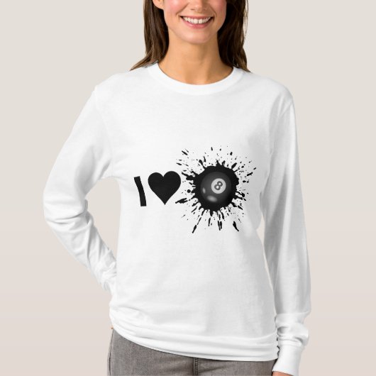 Explosief I Love Billiard T-shirt (Voorkant)