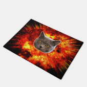 Explosief kat vuurbal Funny Deurklep Deurmat (Schuin)