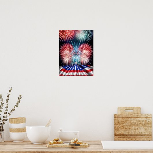 "Explosief Patriottisch Vuurwerk: Vier met een B Poster (Keuken)