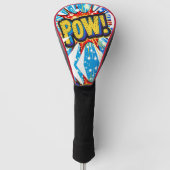 Explosief 'POW!' Comic-geïnspireerde Golf Head Hoe Golfheadcover (Voorkant)