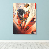 Explosief Samurai schilderij circa 1800s Canvas Afdruk (Insitu (Houten vloer))