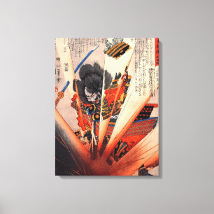 Explosief Samurai schilderij circa 1800s Canvas Afdruk