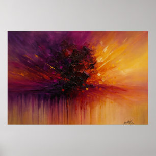 Explosieve Abstracte Energie – Kleurrijke Abstract Poster