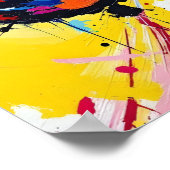 Explosieve abstracte regenboog hersenschildering e poster (Hoek)