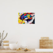 Explosieve abstracte regenboog hersenschildering e poster (Keuken)