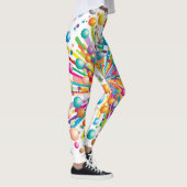 Explosieve 'bubsive' print funky gestoorde patroon leggings (Rechts)