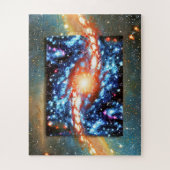 Explosieve en wilde retro kosmische rommel in het  legpuzzel (Verticaal)