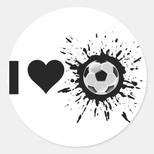 Explosieve I Love Soccer Ronde Sticker (Voorkant)