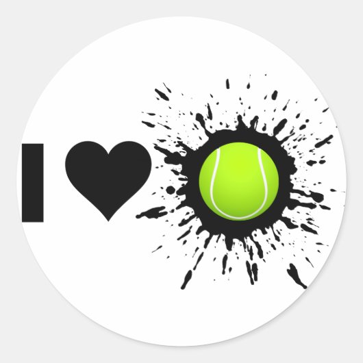 Explosieve I Love Tennis Ronde Sticker (Voorkant)