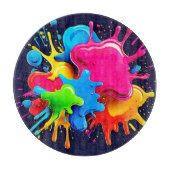 Explosieve kleur splash art snijplank (Voorkant)