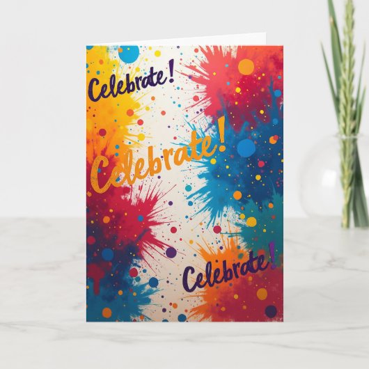 Explosieve Kleuren Verjaardagskaart Kaart (Voorkant)