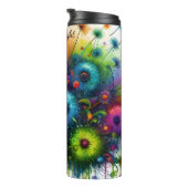 Explosieve kleurrijke paardenbloem Abstracte spett Thermosbeker (Geroteerd rechts)