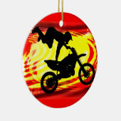 Explosieve motorkruis keramisch ornament (Rechts)