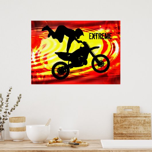 Explosieve motorkruis poster (Keuken)