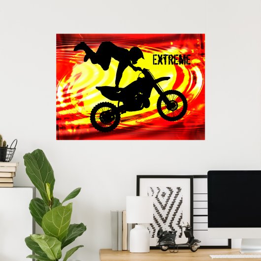 Explosieve motorkruis poster (Thuiskantoor)