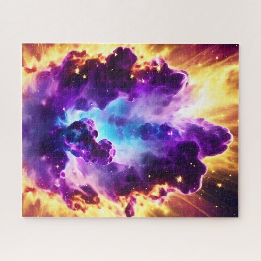 Explosieve nebula vuurkosmische hemd gestoord land legpuzzel (Horizontaal)