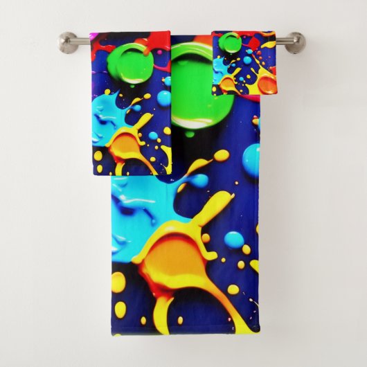 Explosieve neonkleuren in Abstracte kunst Bad Handdoek (Insitu)