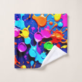Explosieve neonkleuren in Abstracte kunst Bad Handdoek (Wasdoekje)