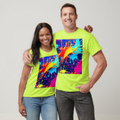 Explosieve neonkleuren in Abstracte kunst T-shirt (Unisex)