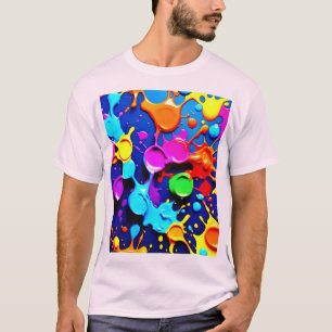 Explosieve neonkleuren in Abstracte kunst T-shirt