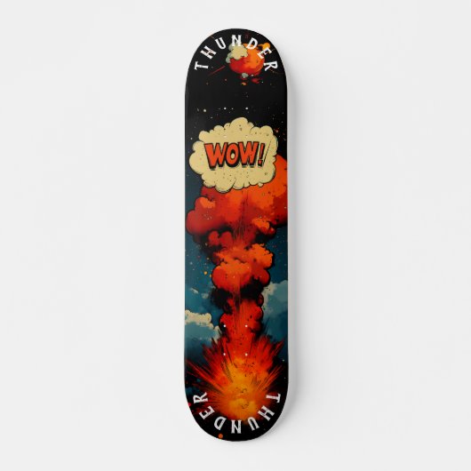 Explosieve Pop Art - Bold Comic Style, Retro Impac Persoonlijk Skateboard (Voorkant)