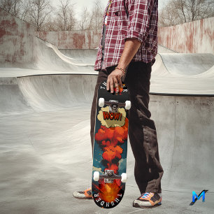 Explosieve Pop Art - Bold Comic Style, Retro Impac Persoonlijk Skateboard