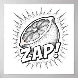 Explosieve Pop Art Grafiek: Fanatieke Energie met  Poster