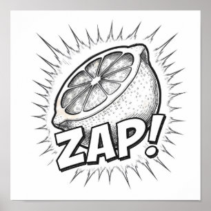 Explosieve Pop Art Grafiek: Fanatieke Energie met  Poster