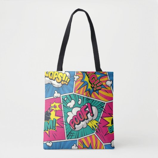 Explosieve Retro Comic Pop Kunst Tote Bag (Voorkant)