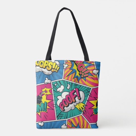Explosieve Retro Comic Pop Kunst Tote Bag (Achterkant)