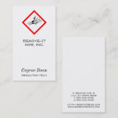 Explosieve waarschuwingsbord visitekaartje (Voorkant / Achterkant)